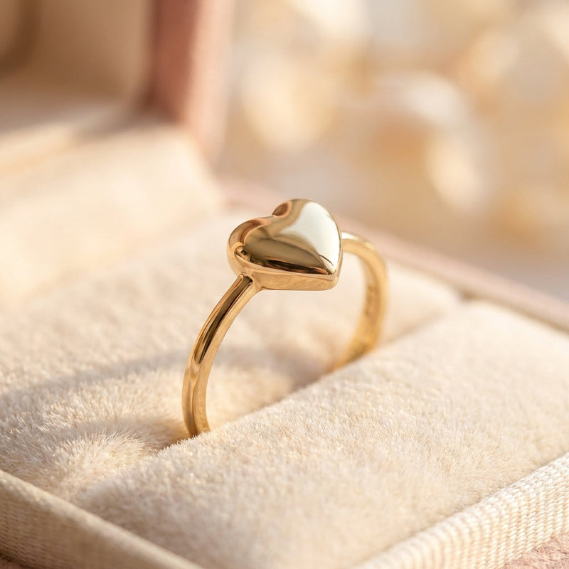 Classic Heart Gold Ring