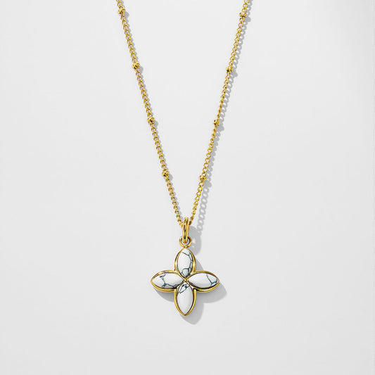 Classic Marble Cross Necklace