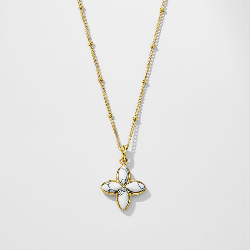 Classic Marble Cross Necklace