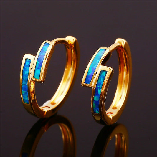 Classic Opal Hoop Earrings