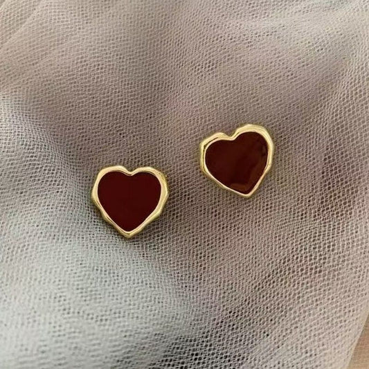 Classic Red Heart Earrings
