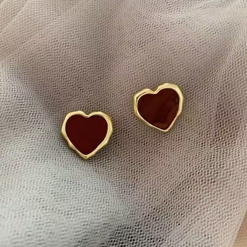 Classic Red Heart Earrings