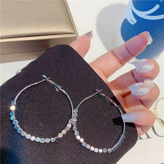 Crystal Beaded Hoop Earrings