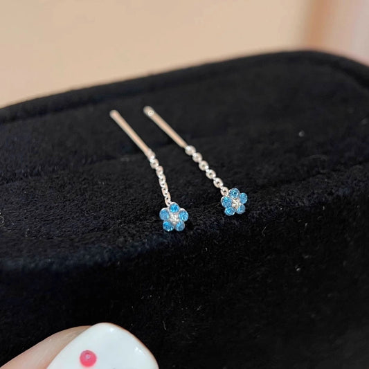 Delicate Blue Flower Earrings