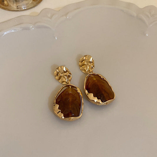 Elegant Amber Drop Earrings