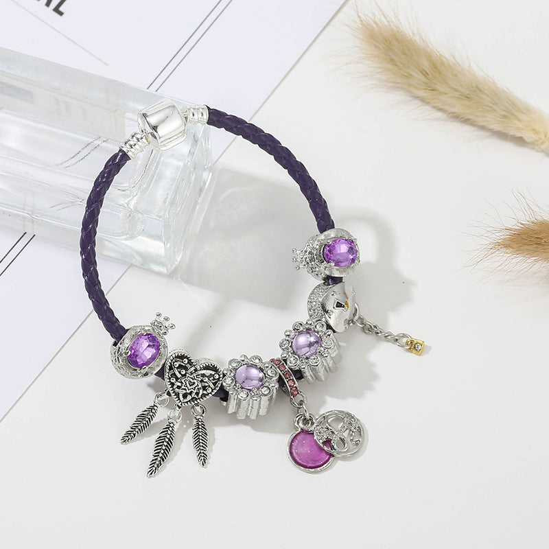 Elegant Amethyst Charm Bracelet