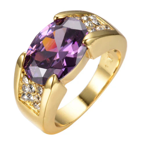 Elegant Amethyst Gold Ring