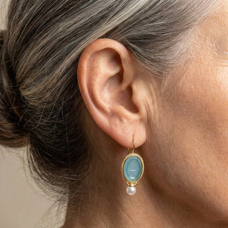 Aqua Pearl Earrings
