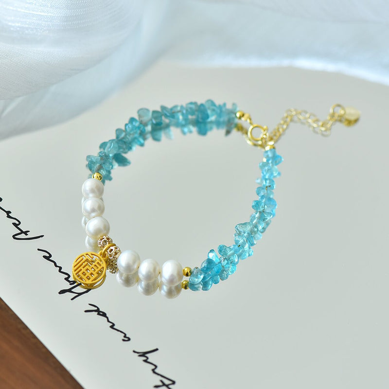 Elegant Aquamarine Pearl Bracelet