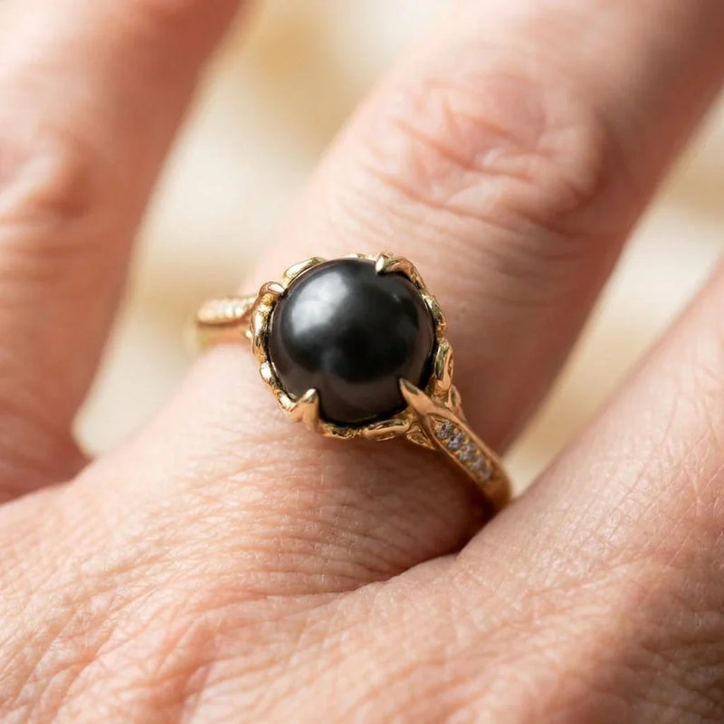 Elegant Black Pearl Ring