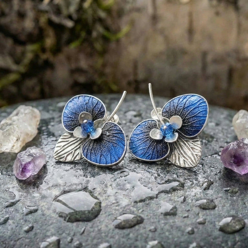 Elegant Blue Butterfly Earrings