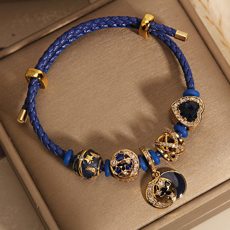 Elegant Blue Charm Bracelet