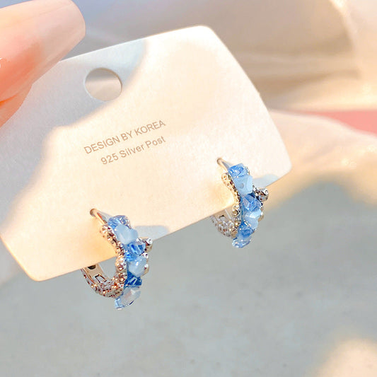 Elegant Blue Crystal Earrings