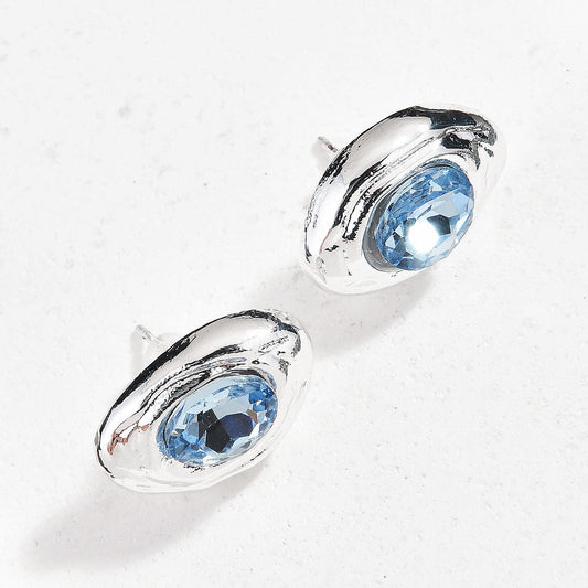 Elegant Blue Crystal Earrings