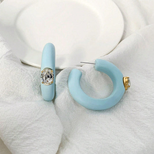 Elegant Blue Crystal Earrings