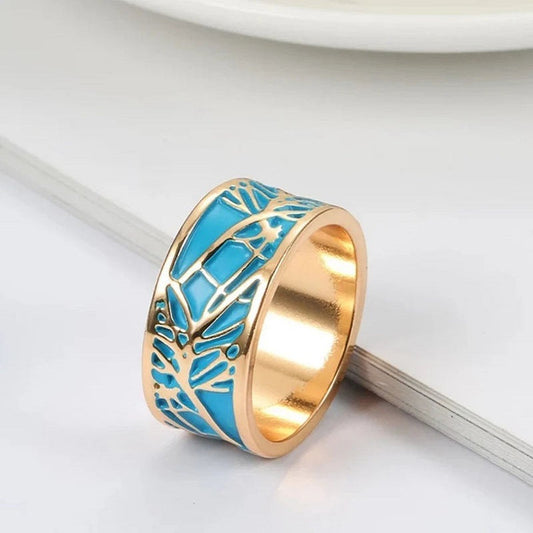 Elegant Blue Enamel Ring