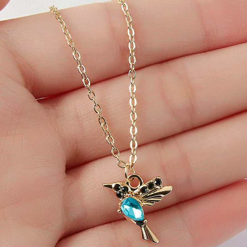 Elegant Blue Hummingbird Necklace