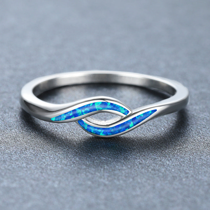 Elegant Blue Opal Ring