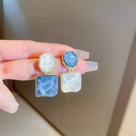 Elegant Blue Quartz Earrings