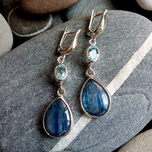 Elegant Blue Sapphire Earrings