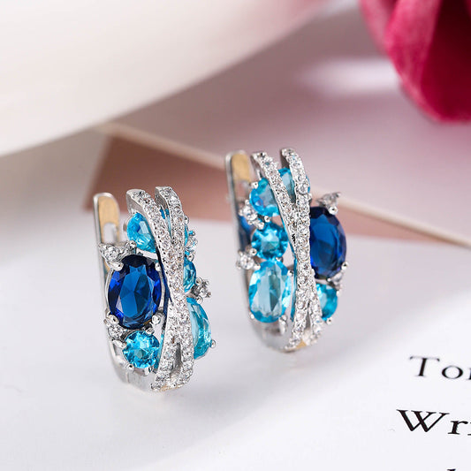 Elegant Blue Topaz Earrings