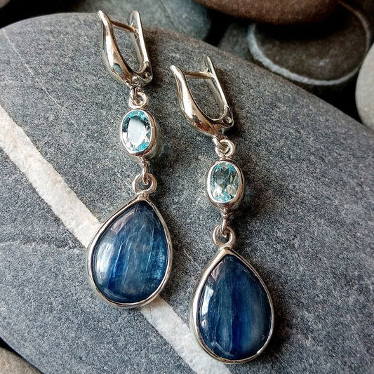 Elegant Blue Topaz Earrings