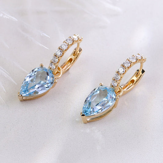 Elegant Blue Topaz Earrings