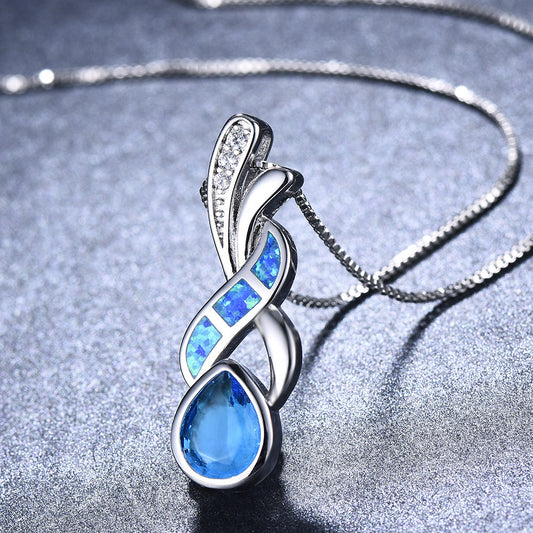 Elegant Blue Topaz Necklace