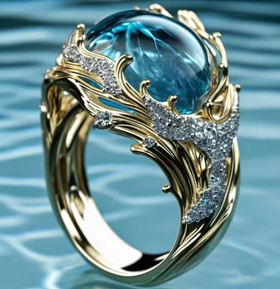 Elegant Blue Topaz Ring