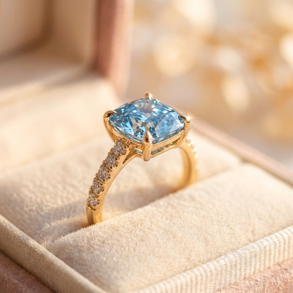 Elegant Blue Topaz Ring