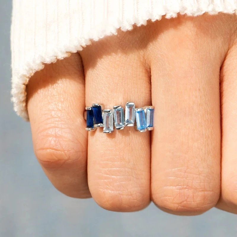 Elegant Blue Zirconia Ring