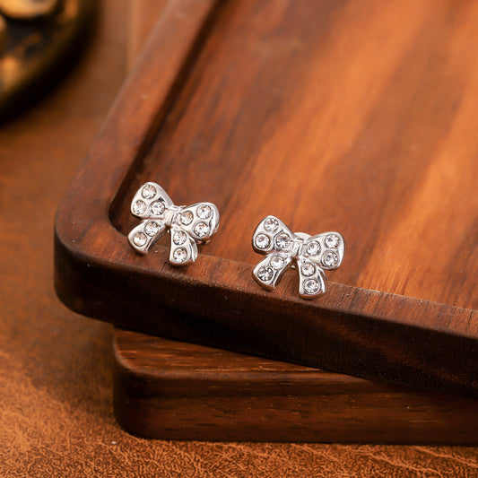 Elegant Bow Crystal Earrings