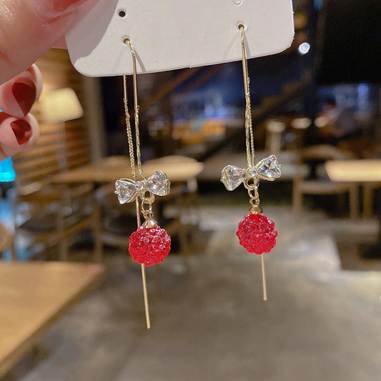 Elegant Bow Red Earrings
