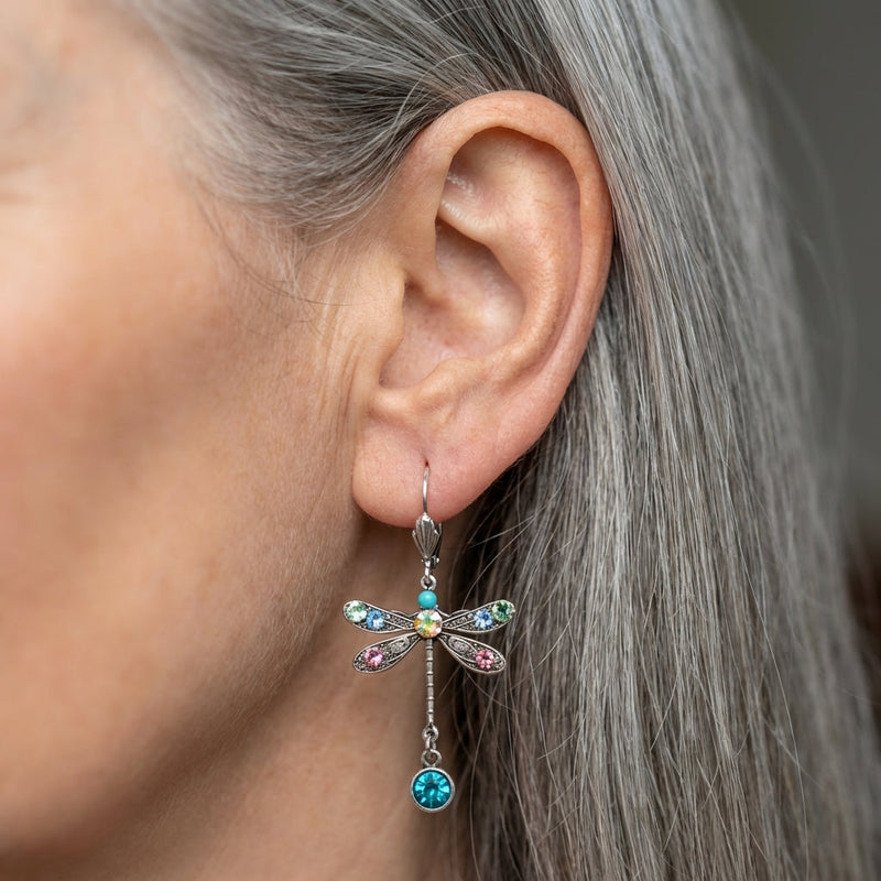 Carved Dragonfly Earrings