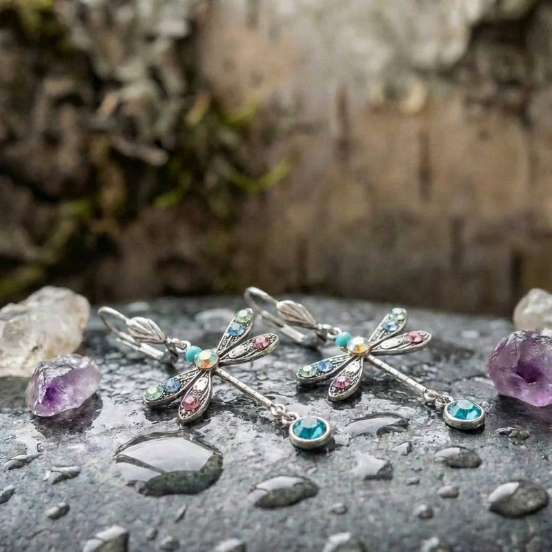 Elegant Carved Dragonfly Earrings
