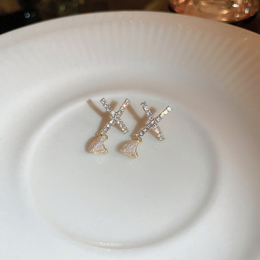 Elegant Cross Drop Earrings
