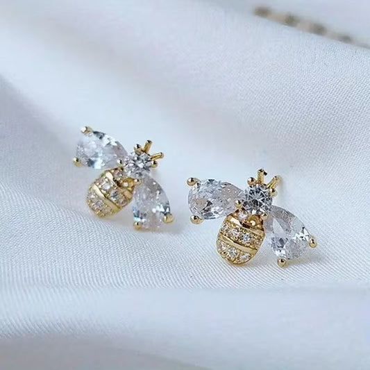 Elegant Crystal Bee Earrings