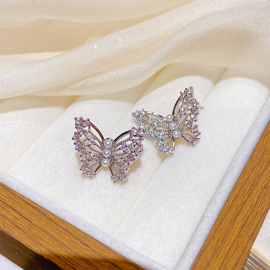 Elegant Crystal Butterfly Earrings
