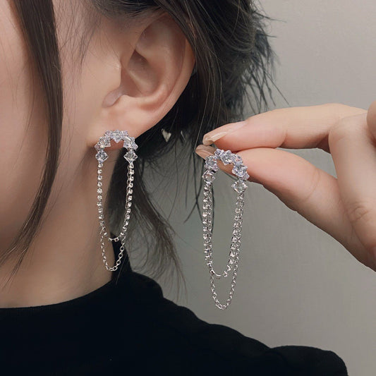 Elegant Crystal Chain Earrings