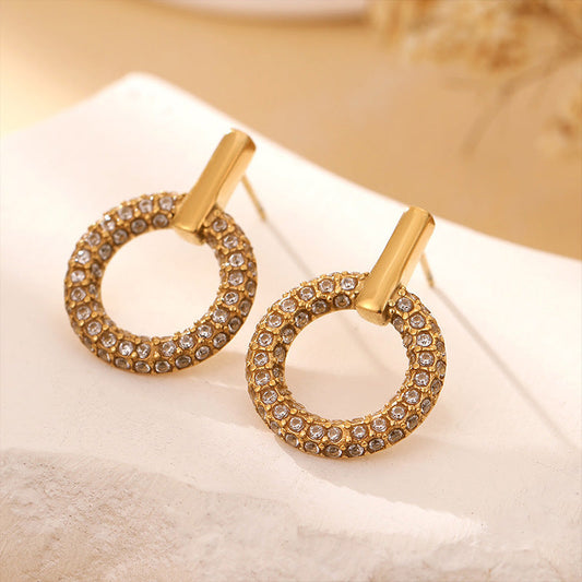 Elegant Crystal Circle Earrings