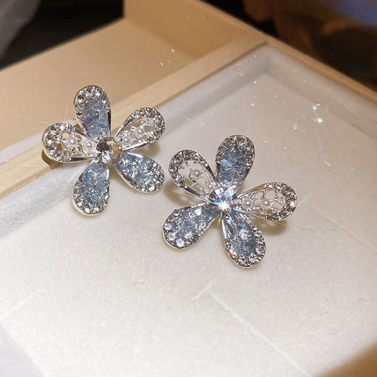 Elegant Crystal Flower Earrings