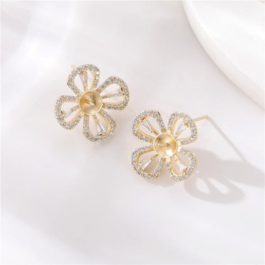 Elegant Crystal Flower Earrings