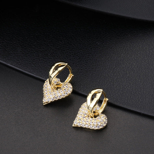 Elegant Crystal Heart Earrings