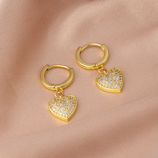 Elegant Crystal Heart Earrings