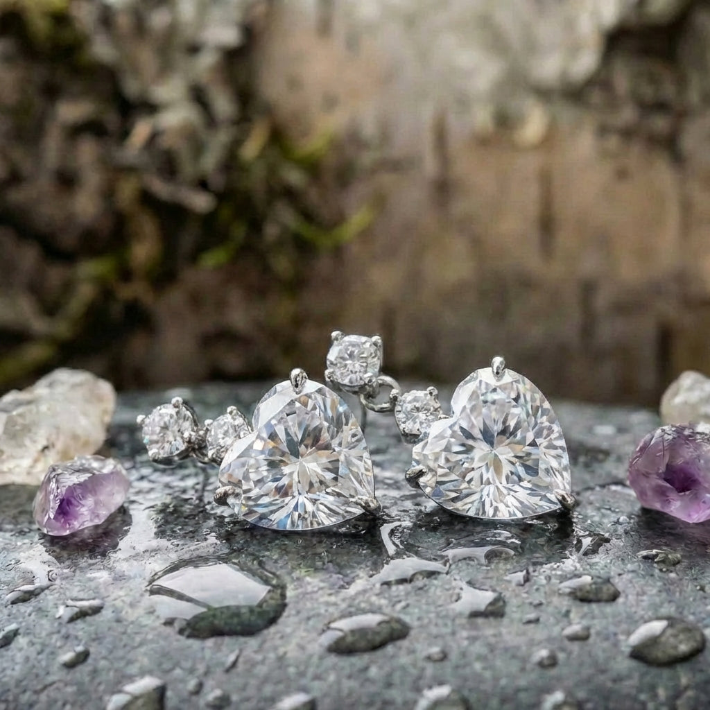 Elegant Crystal Heart Earrings