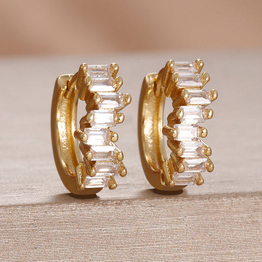 Elegant Crystal Hoop Earrings