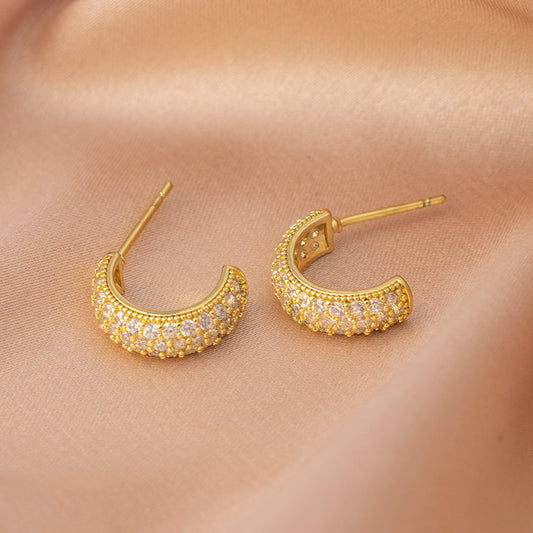 Elegant Crystal Hoop Earrings