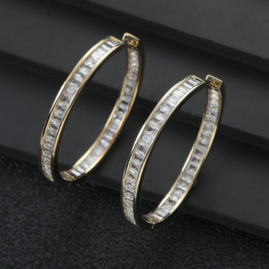 Elegant Crystal Hoop Earrings