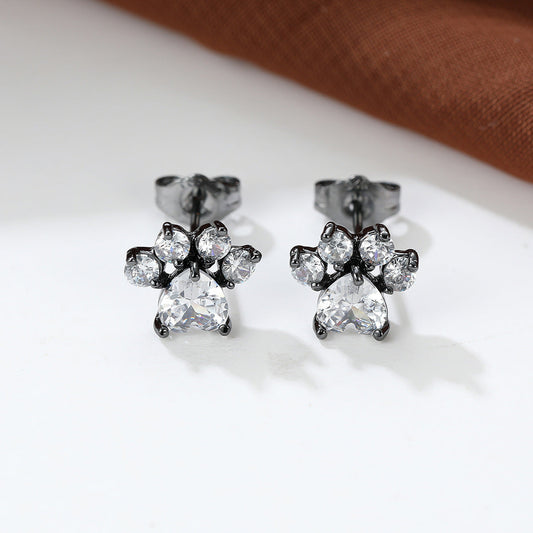 Elegant Crystal Paw Earrings