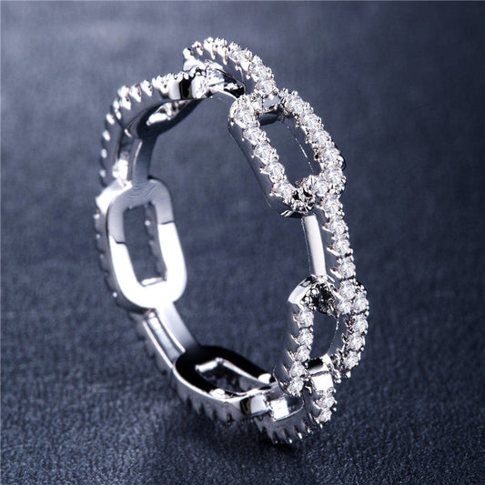 Elegant Crystal Square Eternity Ring